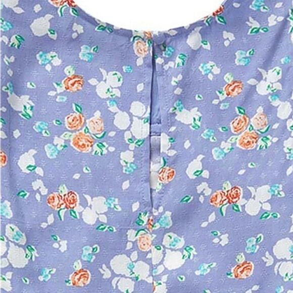 Matilda Jane NWT Periwinkle flutter sleeve floral rayon top SM - Picture 2 of 9